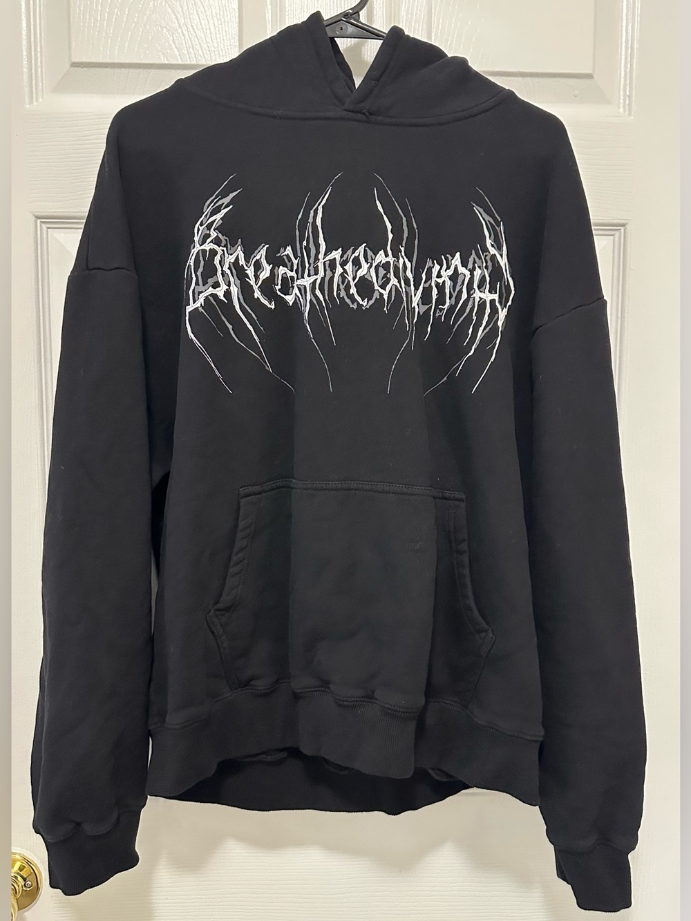 Breathe Divinity "Dark Lightning" Pullover Hoodie Sz Large Black Extremely Rare